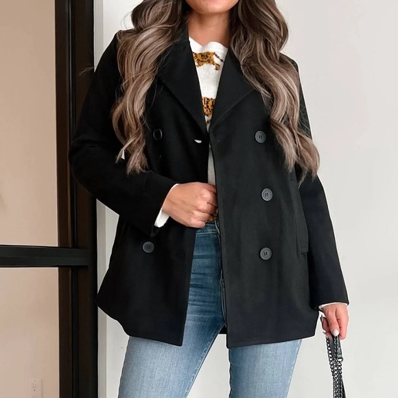 NanaMacs Jackets & Blazers - Hyfve Double Breasted Pea Coat